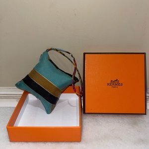 Hermes Ornament Petite H Petite Multicolor Silk Authentic